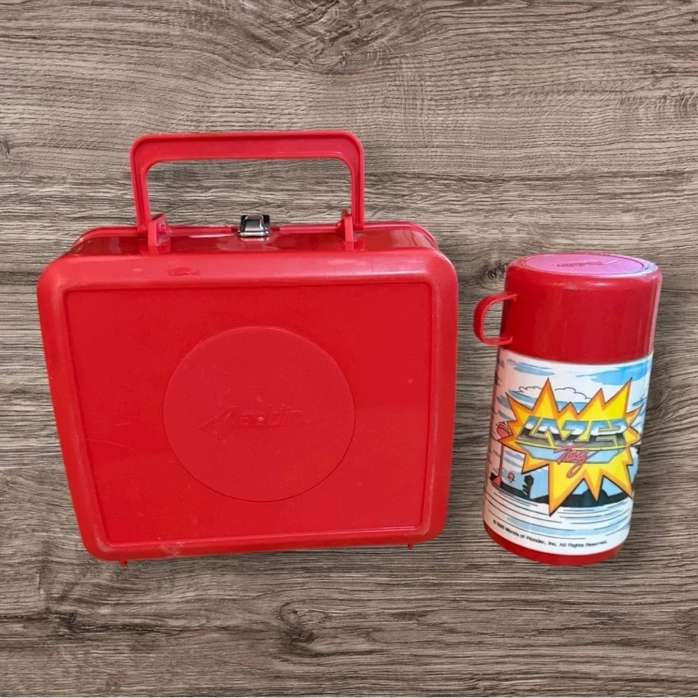 Vintage Aladdin Lazer Tag Lunchbox and Thermos - 1986